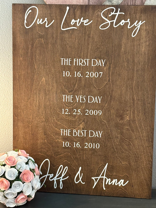 Large Wooden Wedding Sign