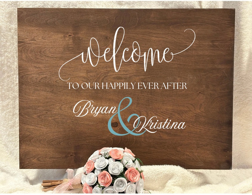 Large Wooden Wedding Sign